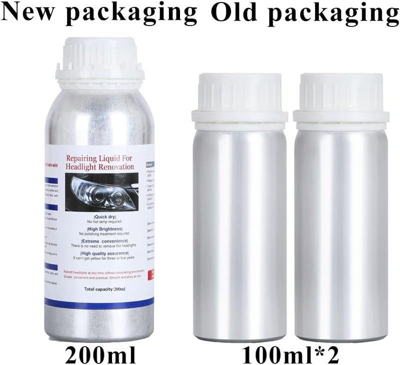 TUTOOLS 200ML Headlight Restoration Liquid,Automobile Headlight Lens Polish Repair Liquid, Car Headlight Scratch Restoring Fluid for Repair Headlight Yellowing, Haze, Scratches - Image 1